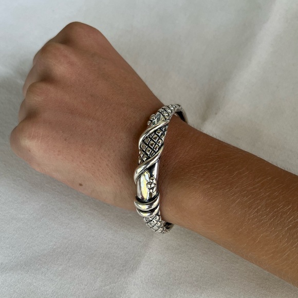 Vintage 925 Sterling Bangle Bracelet - Picture 2 of 16